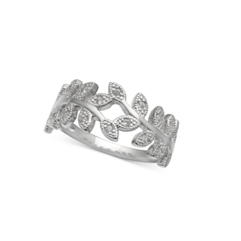 Giani Bernini Cubic Zirconia Vine Ring in Sterling Silver Leaf Design Ring 9